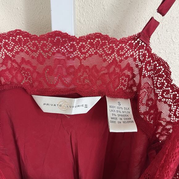Vintage Y2K Private Luxuries Silk Lace Teddy Nightgown Womens S Small Red - Picture 4 of 4
